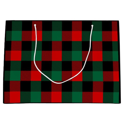 Modern Red Green-kerstbuffelpatroon Groot Cadeauzakje (Voorkant)