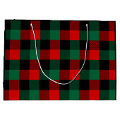 Modern Red Green-kerstbuffelpatroon Groot Cadeauzakje (Achterkant)