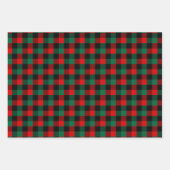 Modern Red Green-kerstbuffelpatroon Inpakpapier Vel (Voorkant 3)