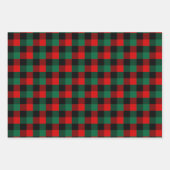 Modern Red Green-kerstbuffelpatroon Inpakpapier Vel (Voorkant 2)