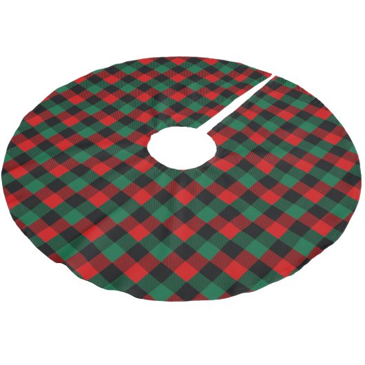 Modern Red Green-kerstbuffelpatroon Kerstboom Rok (Gekanteld)