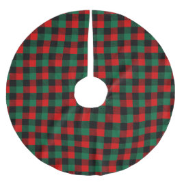 Modern Red Green-kerstbuffelpatroon Kerstboom Rok
