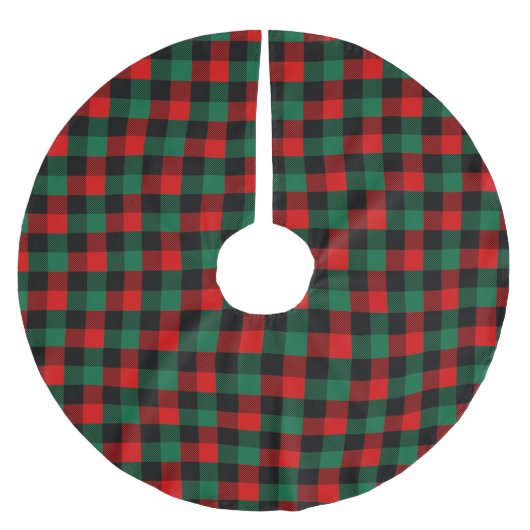 Modern Red Green-kerstbuffelpatroon Kerstboom Rok (Voorkant)