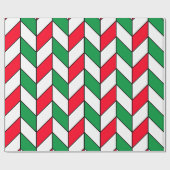Modern Red Green Kerstmis Herringbone Chevron Cadeaupapier (Vlak)