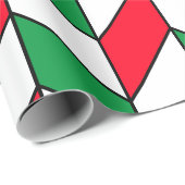 Modern Red Green Kerstmis Herringbone Chevron Cadeaupapier (Rol Hoek)