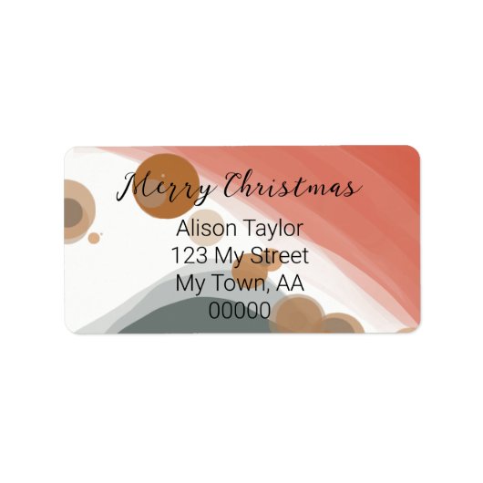 Modern Red Green-kerstterugzendadres Etiket (Voorkant)