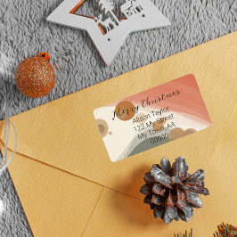 Modern Red Green-kerstterugzendadres Etiket