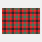 Modern Red Green Pset Tartan Patroon Inpakpapier Vel (Voorkant 2)