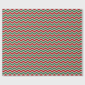 Modern Red Green Stripes Kerstmis Cadeaupapier (Vlak)