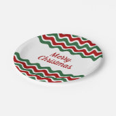 Modern Red Green Stripes Kerstmis Papieren Bordje (Gekanteld)