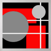 Modern Red Grey Black White - MS0001 Canvas Poster (Voorkant)