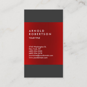 Modern Red Grey Elegant Professional Visitekaartje