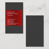 Modern Red Grey Elegant Professional Visitekaartje (Voorkant / Achterkant)