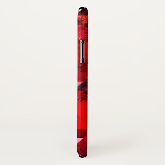 Modern Red Grunge Abstract met Jouw naam Case-Mate iPhone Case (Achterkant / rechts)