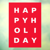 Modern Red Happy Holiday Window Cling Raamsticker (Vel 3)
