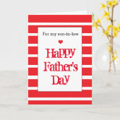 Modern Red Happy Vaderdag Son-in-law Kaart (Gele Bloem)