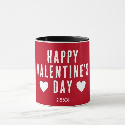 Modern Red Happy Valentine's Day Boyvriend Mok (Midden)