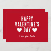 Modern Red Happy Valentine's Day Hearts Boyvriend Feestdagenkaart (Voorkant / Achterkant)