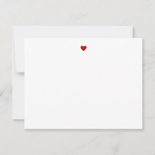 Modern Red Heart Stationery Love Eenvoudige Valent Notitiekaartje