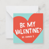 Modern Red Heart Valentijnse Classroom-fotokaart Notitiekaartje (Voorkant)