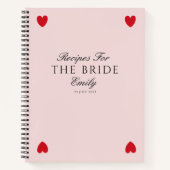 Modern Red Heart Vrijgezellenfeest Cadeaureceptenb Notitieboek (Voorkant)