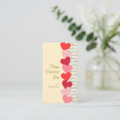 Modern  Red Hearts Happy Valentine's dag Informatiekaartje (Staand voorkant)