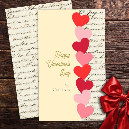 Modern  Red Hearts Happy Valentine's dag Informatiekaartje