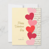 Modern  Red Hearts Happy Valentine's dag Notitiekaartje (Voorkant)