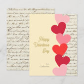 Modern  Red Hearts Happy Valentine's dag Notitiekaartje (Voorkant / Achterkant)