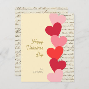 Modern  Red Hearts Happy Valentine's dag Notitiekaartje