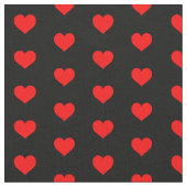 Modern Red Hearts op Black Valentijn Pattern Stof (Close Up)