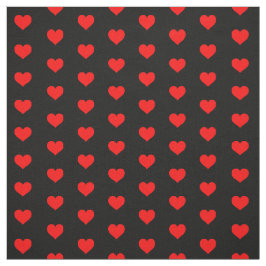Modern Red Hearts op Black Valentijn Pattern Stof