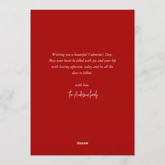 Modern Red Hearts Pattern One Photo Valentines Day Feestdagenkaart (Achterkant)