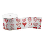 Modern Red Hearts Satijnen Lint (Spoel)