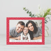 Modern Red Hearts Valentijnsdag-fotokaart Feestdagenkaart (Staand voorkant)