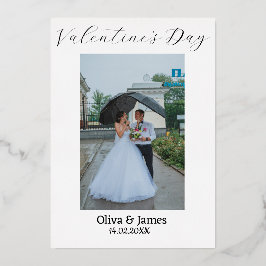 Modern Red Hearts Valentine’s Day Folie Feestdagenkaart