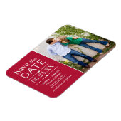 Modern Red Hearts Wedding Photo Save the Date Magneet (Linkerzijde)