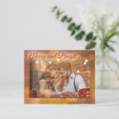 Modern Red Holiday Kerstmis Diwali Foto Merry Briefkaart (Staand voorkant)