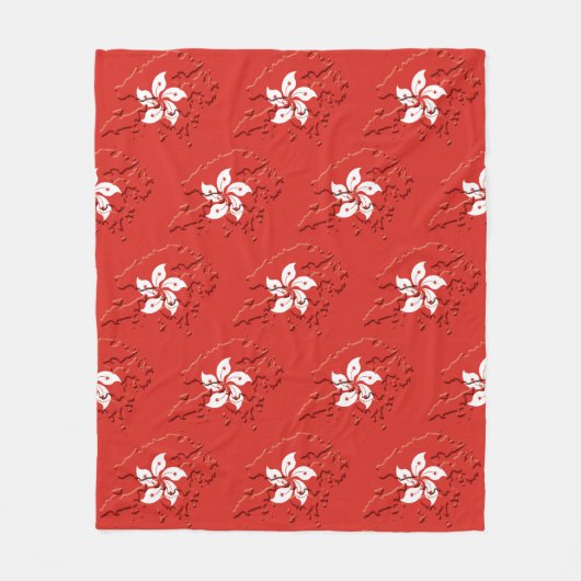 Modern Red HONG KONG Flag Fleece Deken (Voorkant)