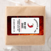 Modern Red Hot Chili Sauce Pepper Label (Insitu)