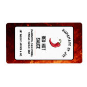 Modern Red Hot Chili Sauce Pepper Label (Voorkant)