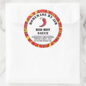 Modern Red Hot Chili Sauce Pepper Label (Tas)
