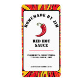 Modern Red Hot Chili Sauce Pepper Label