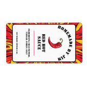 Modern Red Hot Chili Sauce Pepper Label (Voorkant)