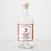 Modern Red Hot Chili Sauce Pepper Label Likeurfles Etiket (Voorkant)