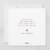 Modern Red Kerstbal Ornament Botanical Feestdagenkaart (Achterkant)