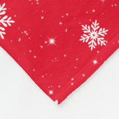 Modern Red Kerststars Snowflakes Patroon Fleece Deken (Hoek)