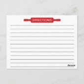 Modern Red Kitchen Utils Recipe Card Briefkaart (Achterkant)