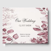 Modern Red Leaves Gastenboek (Voorkant)