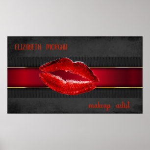 Modern Red Lips, Kiss, Makeup kunstenaar Poster